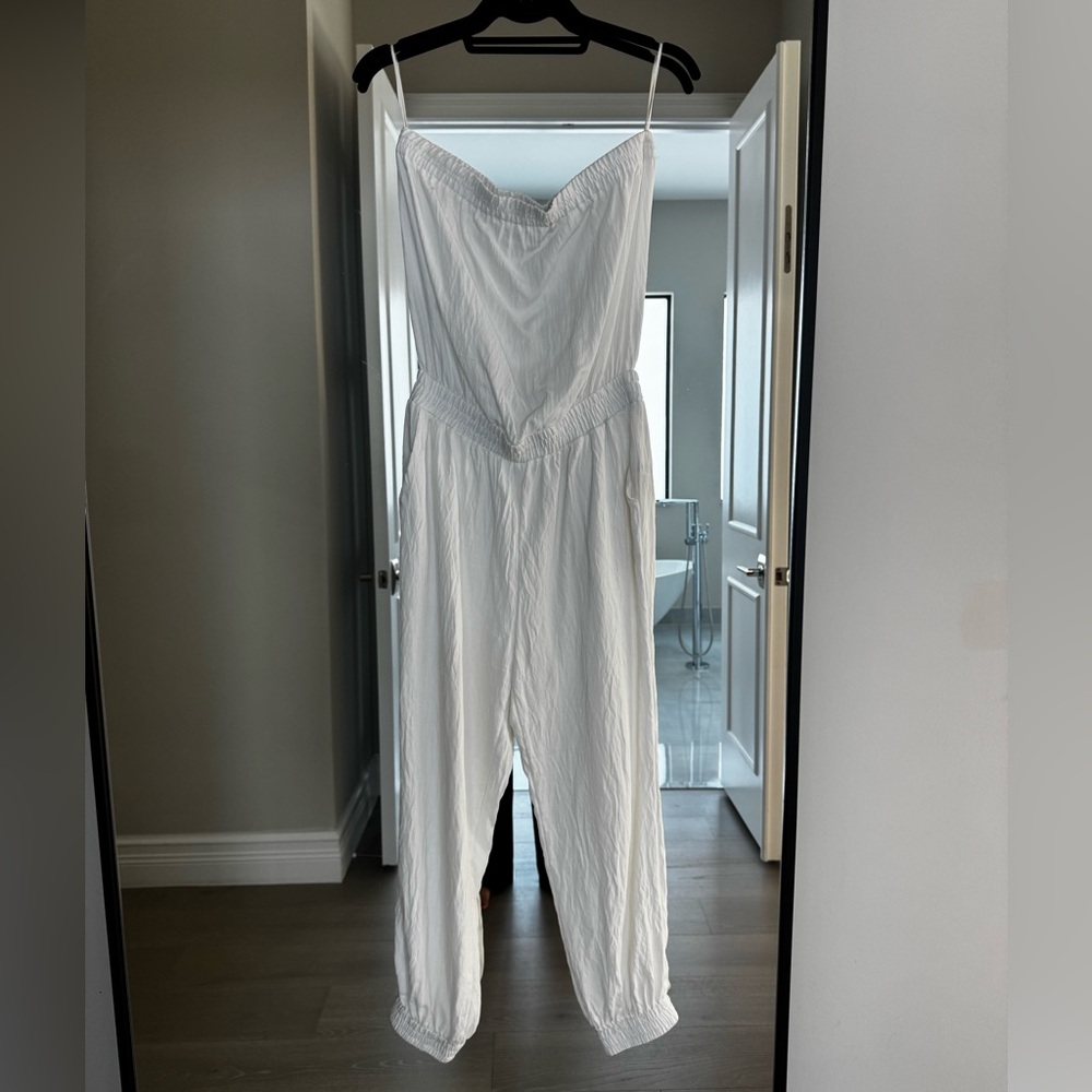 bishop + young Strapless White Jumpsuit